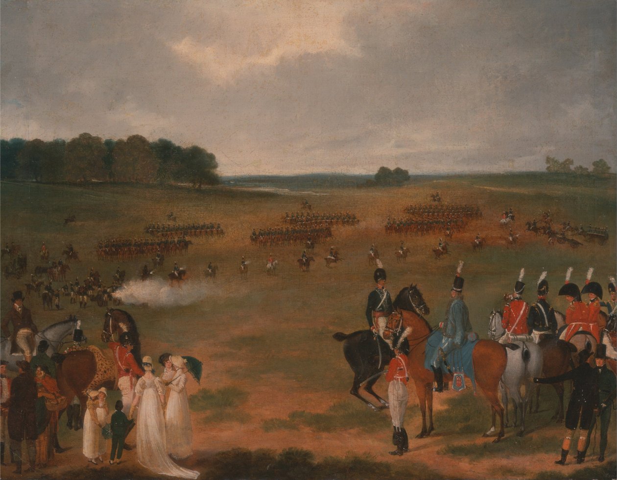 Recenze londýnské dobrovolnické kavalérie a létajícího dělostřelectva v Hyde Parku v roce 1804 od Unbekannt Unbekannt