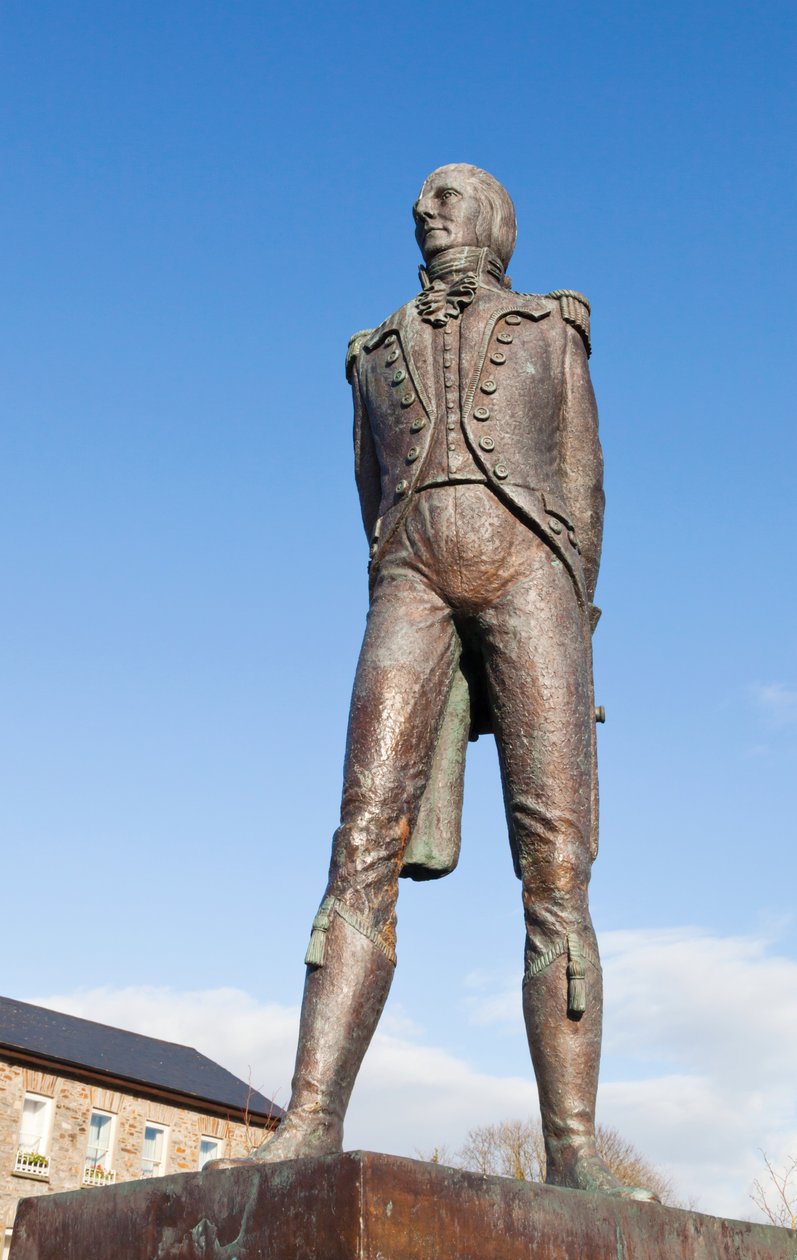 Bantry, West Cork, Irsko. Socha Theobalda Wolfe Tona, 1763 - 1798, irského revolucionáře a zakládajícího člena United Irishmen, který je považován za otce irského republikánství. Socha od J od Unbekannt Unbekannt