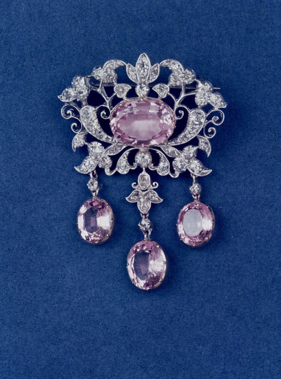 Brož ve tvaru květiny, topaz cca 1780 a diamant od Unbekannt Unbekannt
