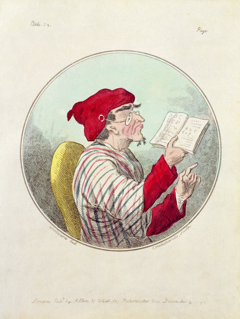 Cartoon of a Scholar od Cruikshank od Unbekannt Unbekannt