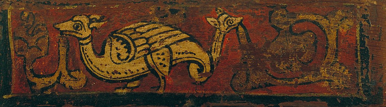 Stropní panel s fantastickými rostlinnými motivy pohlcujícími zvířata od Unbekannt Unbekannt