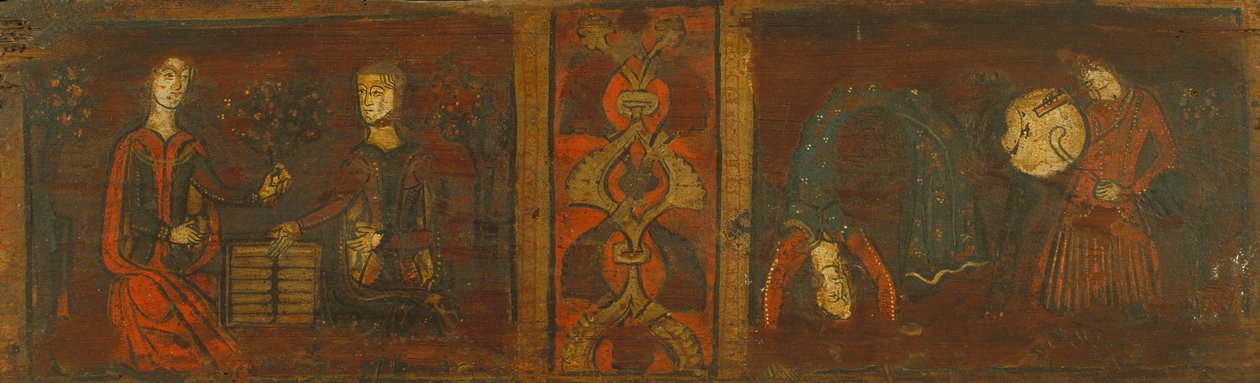 Stropní panel se scénami galantnosti a tance od Unbekannt Unbekannt
