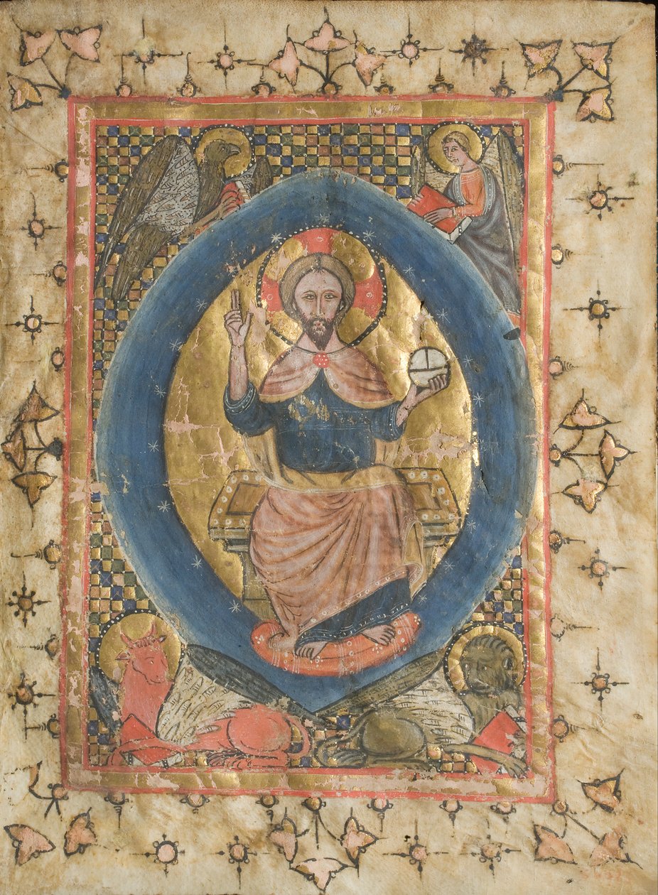 Kristus ve Majestátu se symboly evangelistů od Unbekannt Unbekannt