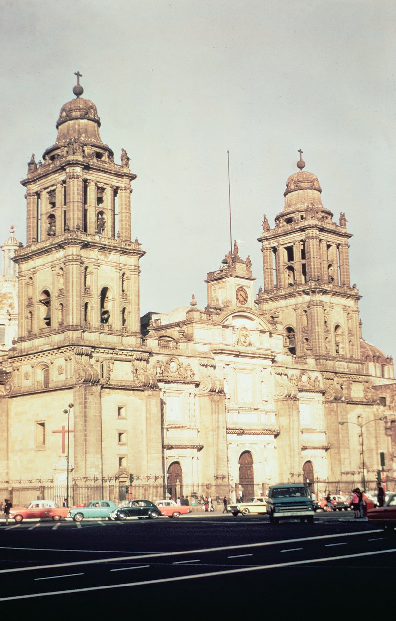 Exteriér katedrály Mexico City od severozápadu, 16. století od Unbekannt Unbekannt