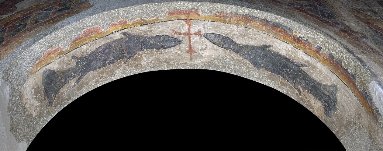 Ryby lemující kříž ze Santa Maria de Taüll od Unbekannt Unbekannt