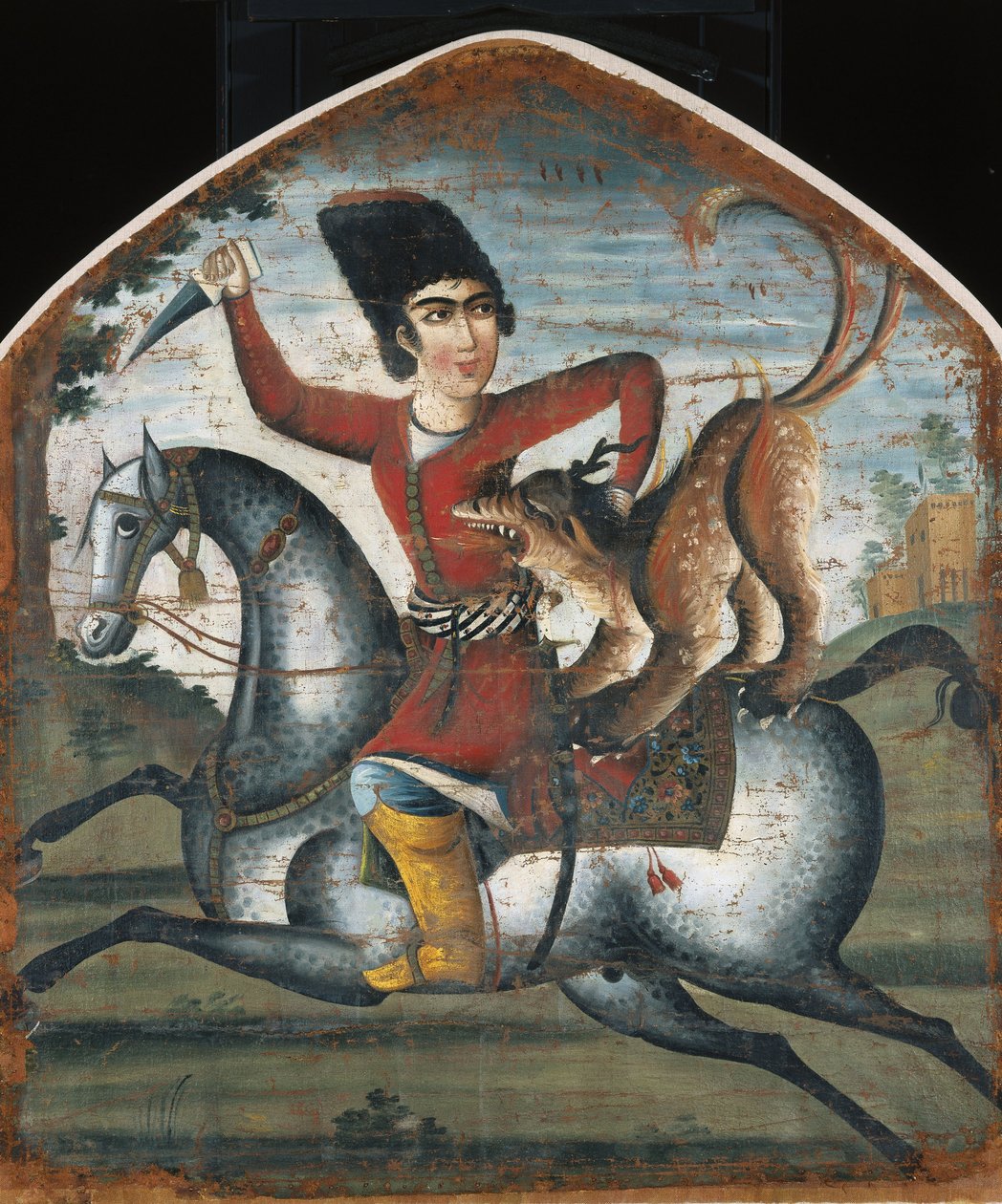 Hunter on Horseback Attacked by Mythical Beast od Unbekannt Unbekannt