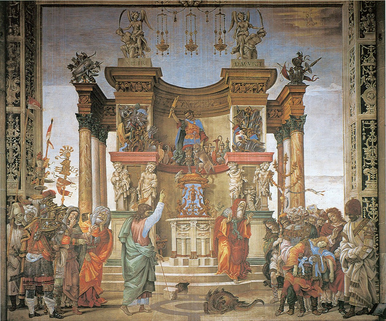 LIPPI, Filippino Svatý Filip vyhánějící draka z chrámu v Hieropoli Freska Strozziho kaple, Santa Maria Novella, Florencie od Unbekannt Unbekannt