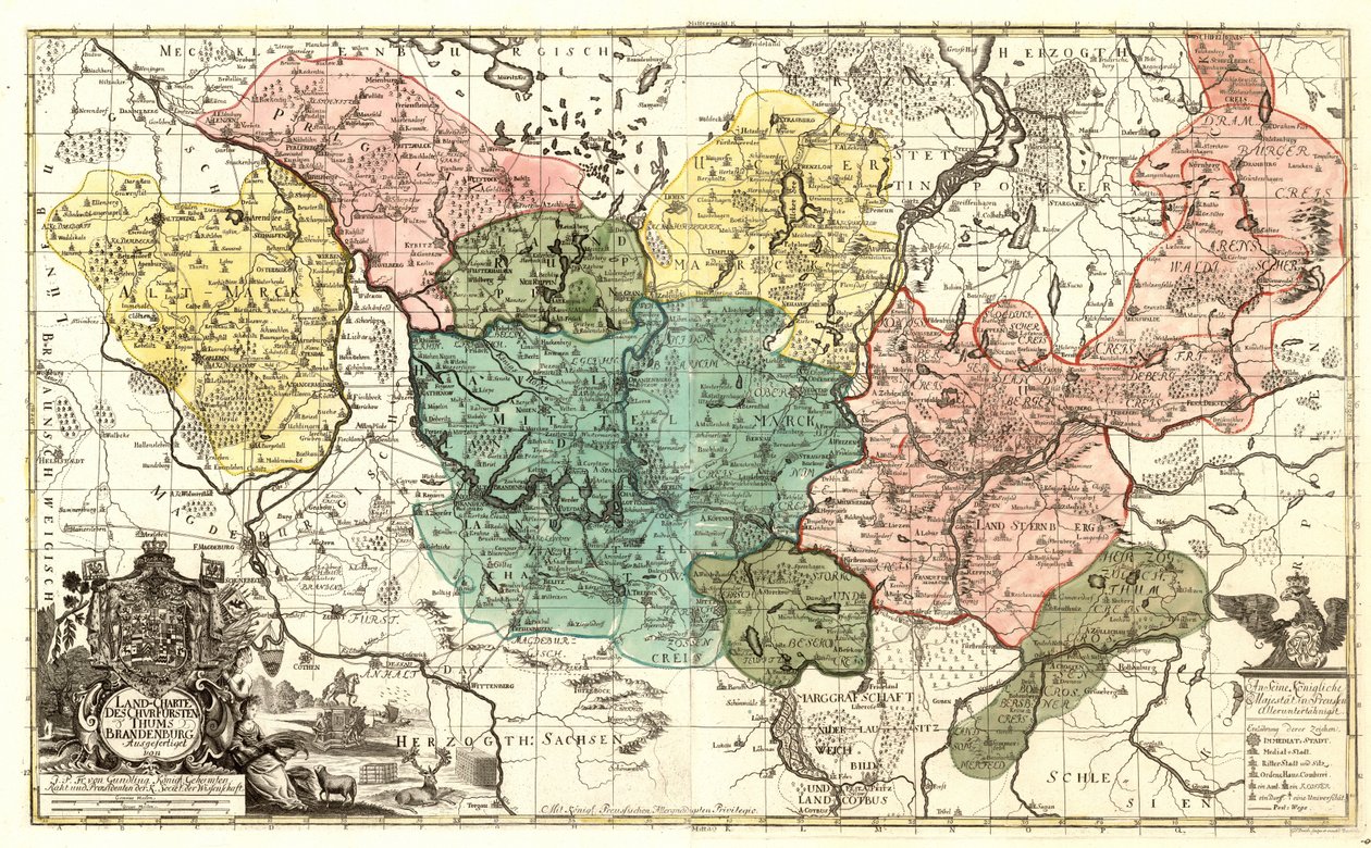 Land-Charte des Churfürstenthums Brandenburg mit Königl. Pruské nejmilostivější Privilegio od Unbekannt Unbekannt