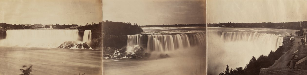 Niagarské vodopády třídílné panorama od Unbekannt Unbekannt