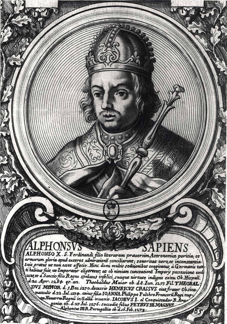 Portrét Alfonse X. (1221-84) "Moudrého od Unbekannt Unbekannt