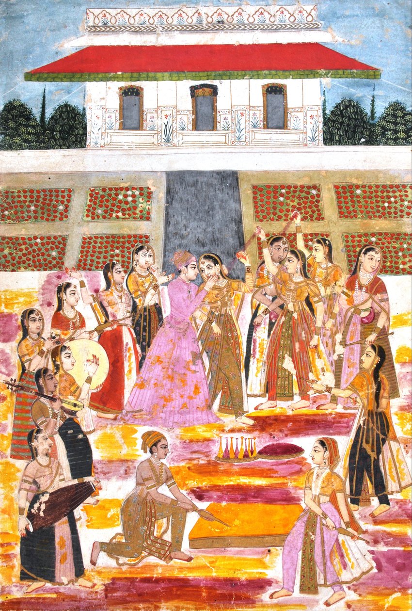 Princ hrající Holi v harému od Unbekannt Unbekannt