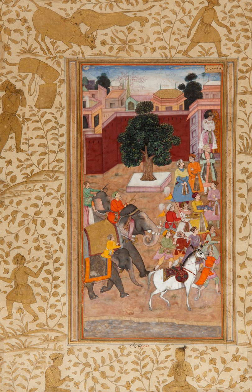 Průvod císaře Akbar v Akbar Namah z Abu-l Fazl od Unbekannt Unbekannt