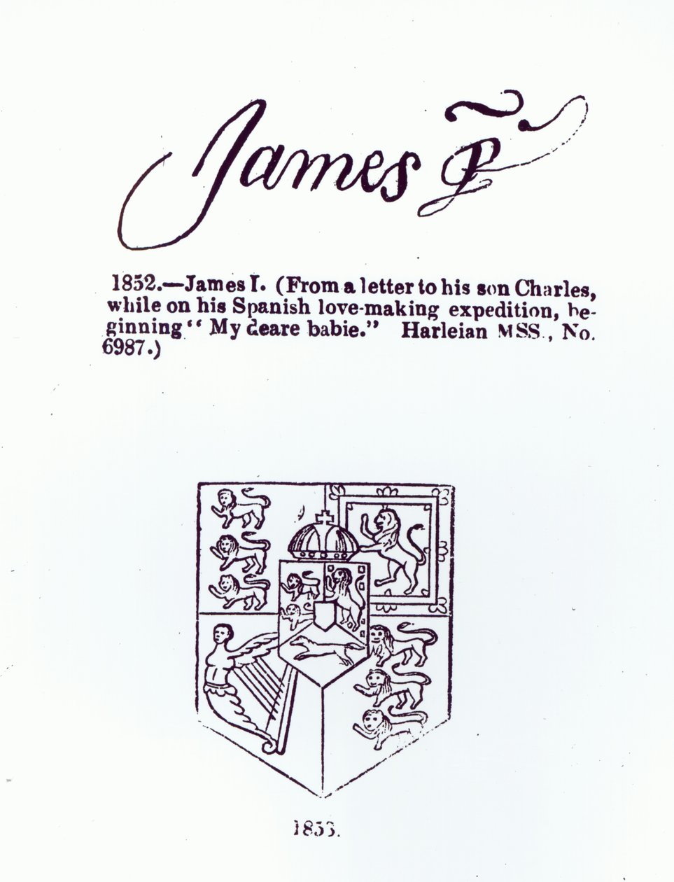 Reprodukce podpisu Jakuba VI. a I. (1566-1625), 17. března 1623 od Unbekannt Unbekannt