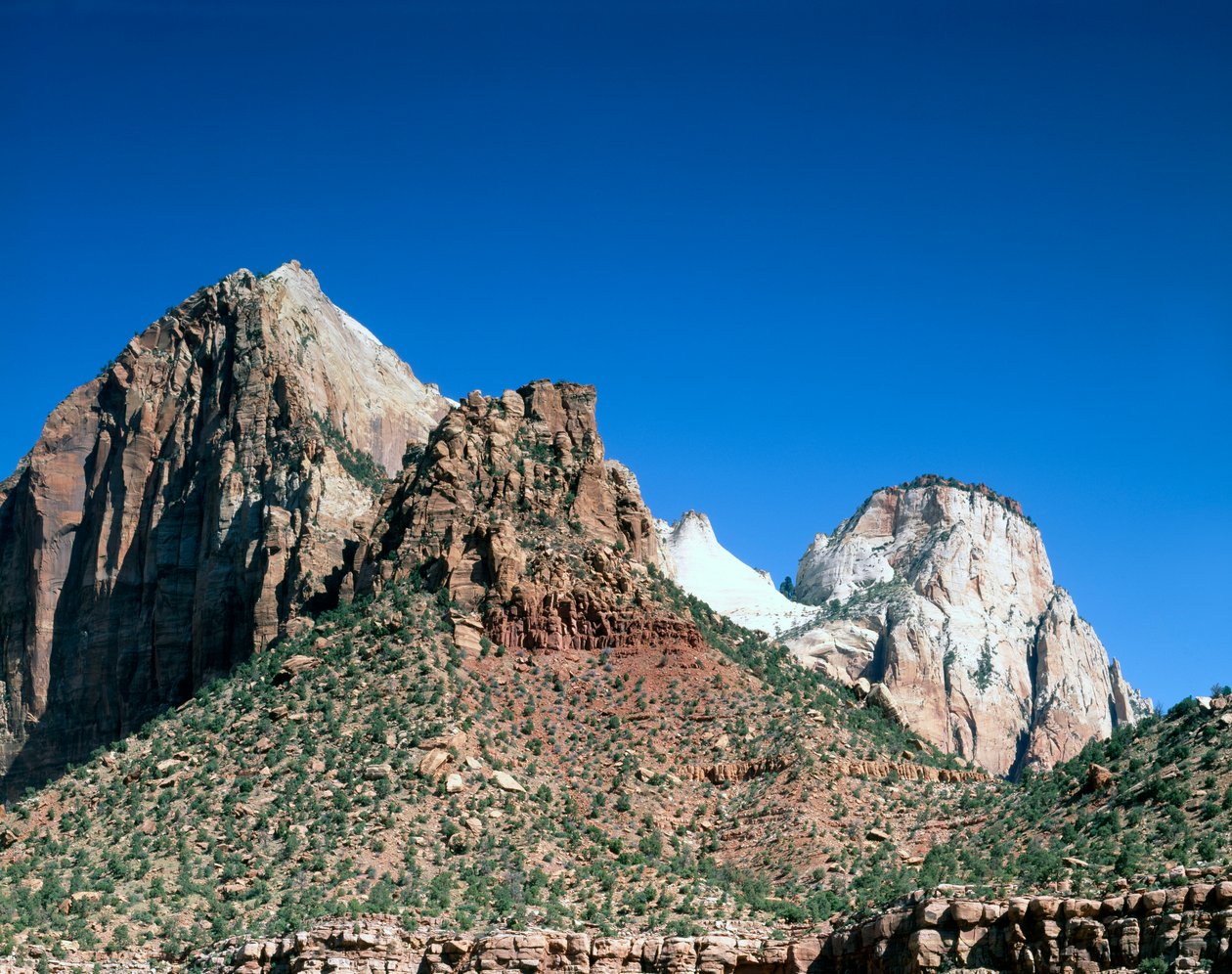 Skalní věže v národním parku Zion, Utah od Unbekannt Unbekannt