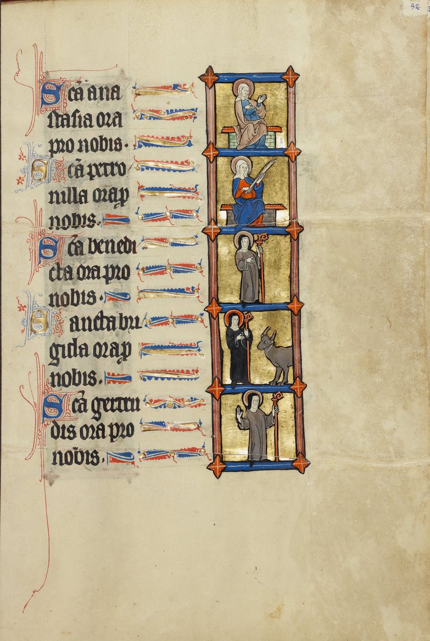 Saint Anastasia Enthroned, Saint Petronilla, Abbess Benedicta with a Crosier, and Abbess Bridgit wit ... od Unbekannt Unbekannt