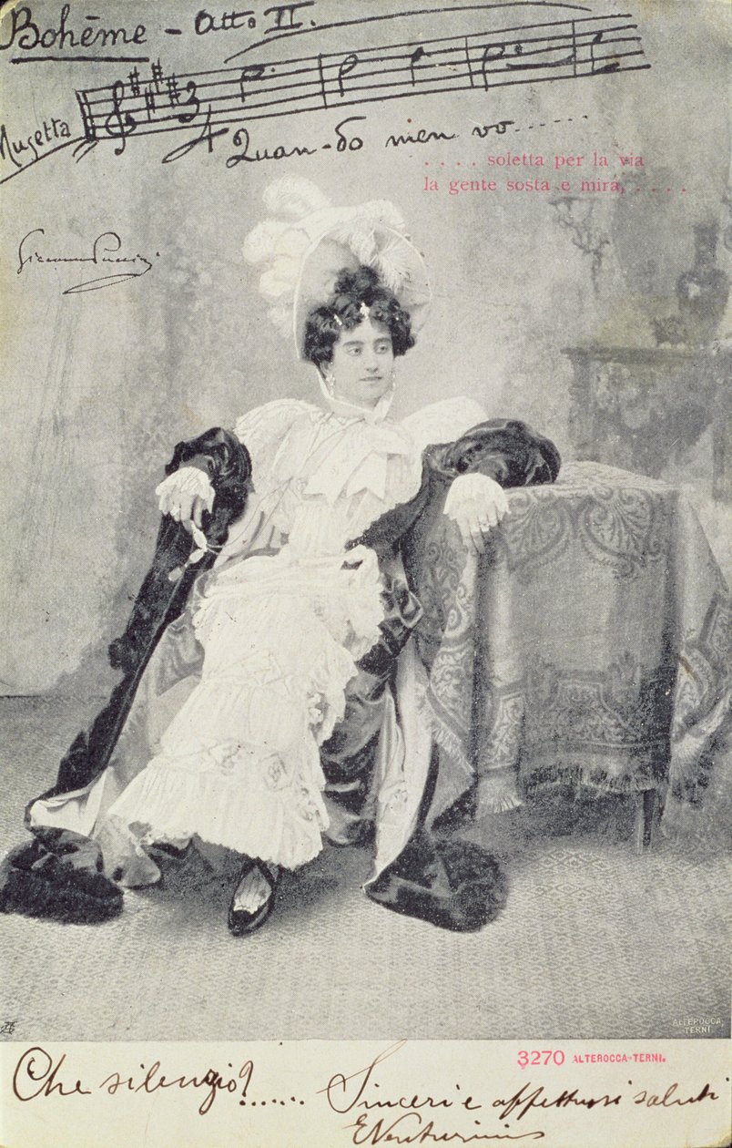 Scéna z II. dějství opery „La Boheme“ od Giacoma Pucciniho (1858-1924) Vydalo nakladatelství Alterocca-Terni od Unbekannt Unbekannt