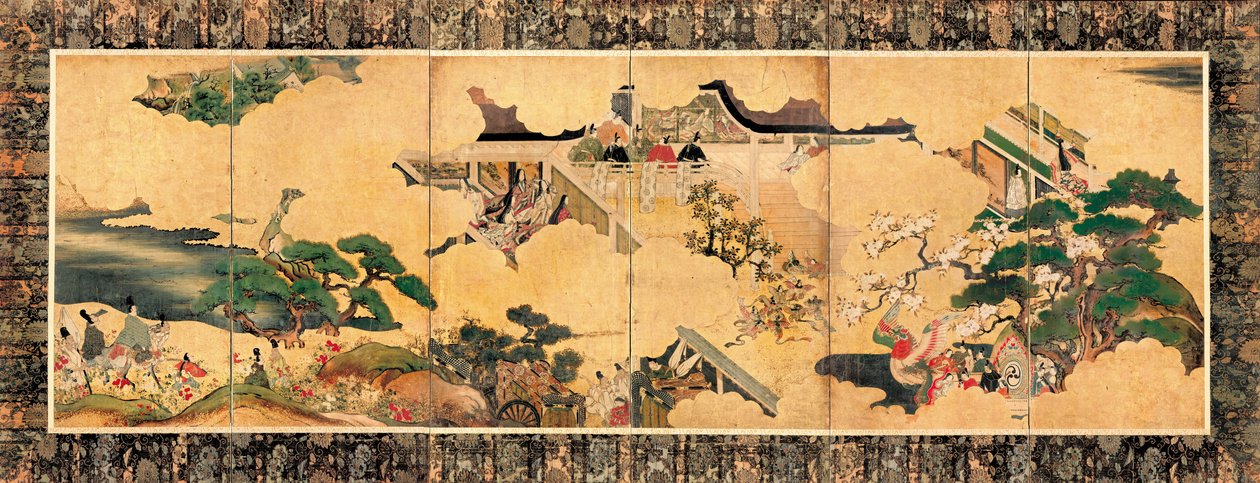 Scény ze tří kapitol Příběhu Genji (Genji monogatari) od Unbekannt Unbekannt