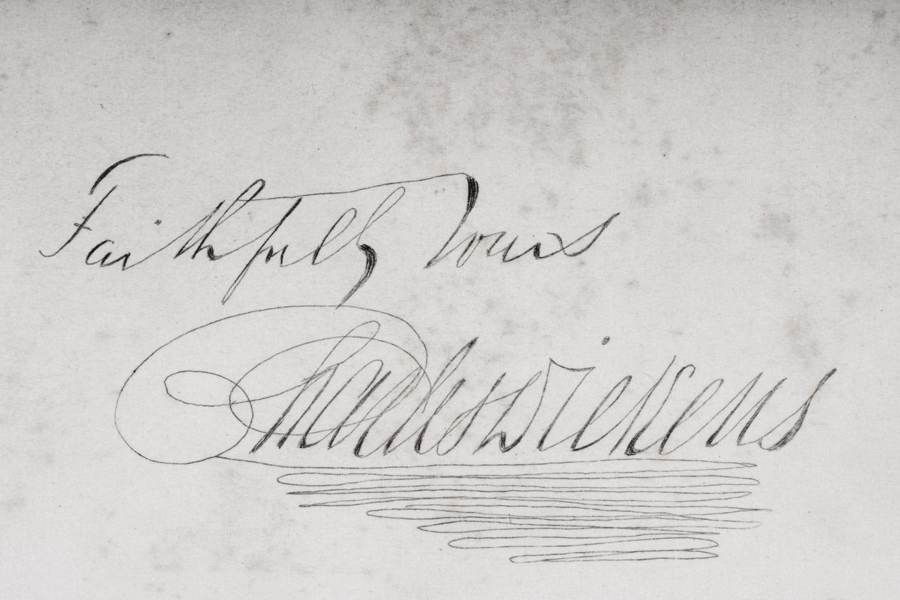 Podpis Charlese Dickense (1812-70) 1853 od Unbekannt Unbekannt