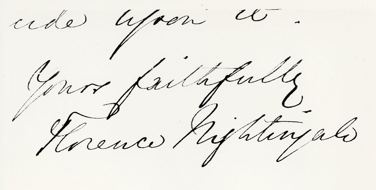 Podpis Florence Nightingalové (1820-1910) (pero na papíře) od Unbekannt Unbekannt