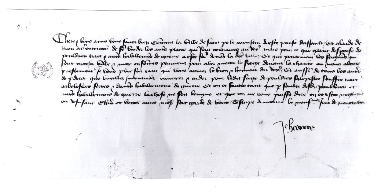 Podpis Johanky z Arku (asi 1412-31) (inkoust na papíře) od Unbekannt Unbekannt