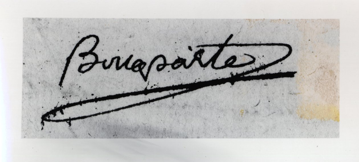 Podpis Napoleona Bonaparte (1769-1821) (pero a inkoust na papíře) od Unbekannt Unbekannt