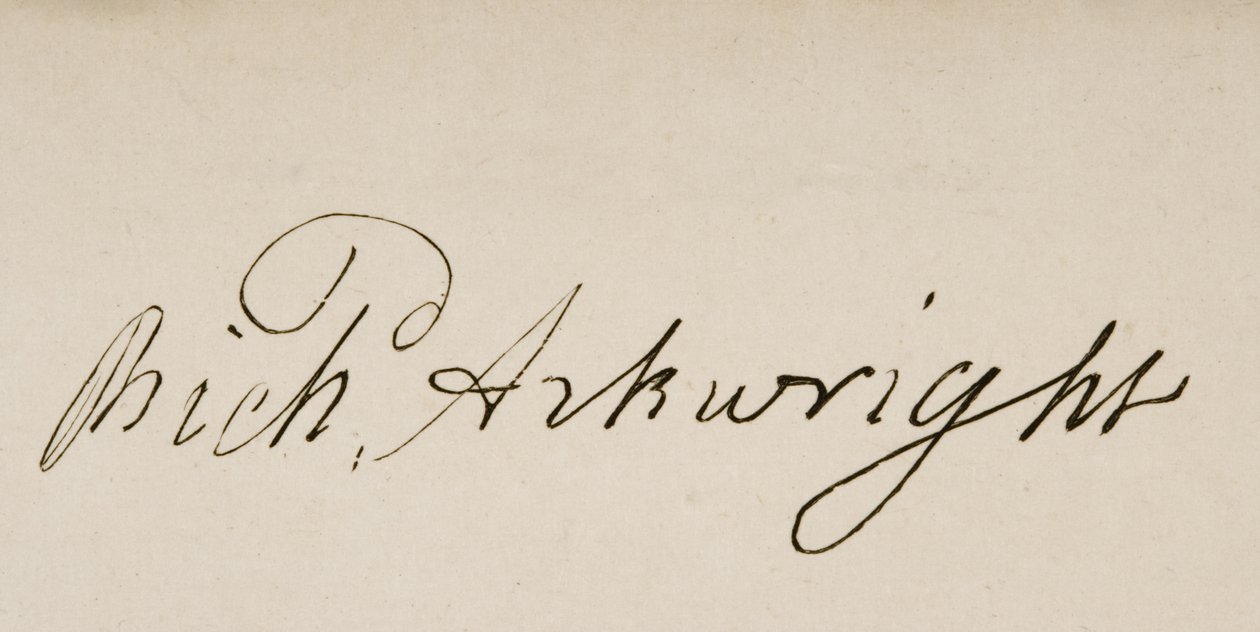 Podpis sira Richarda Arkwrighta (1732-93) od Unbekannt Unbekannt