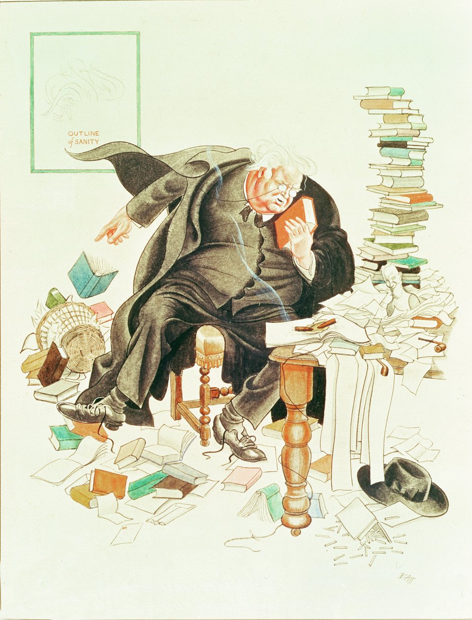 Satirická karikatura G. K. Chestertona "Obrys příčetnosti od Unbekannt Unbekannt
