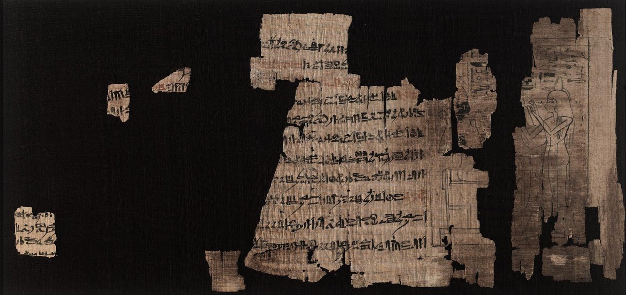 Neznámý Egypťan - list s hieratickým nápisem o Neskhonsuovi, zpěváku velkého boha Amona od Unbekannt Unbekannt
