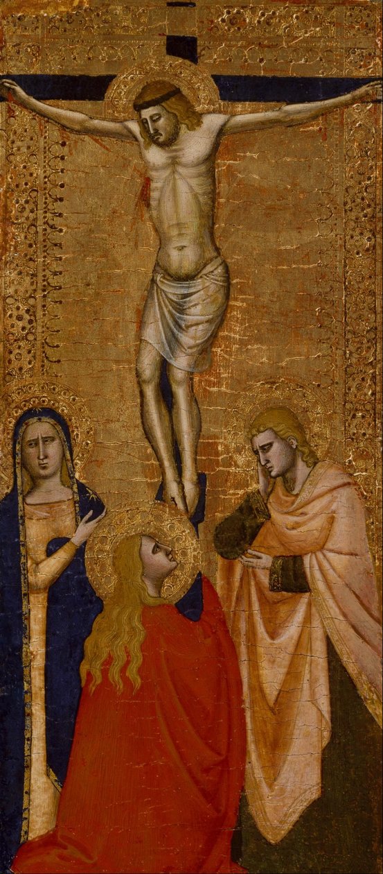 Neznámý Ital - Kristus na kříži s Pannou, svatým Janem a svatou Máří Magdalenou od Unbekannt Unbekannt