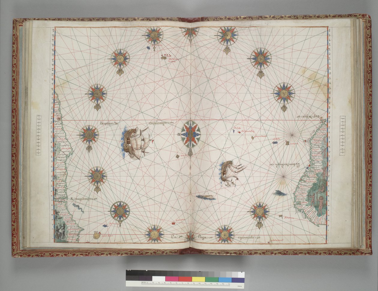 Vallard Atlas 1547 6 Brazílie Afrika Atlantický oceán od Unbekannt Unbekannt