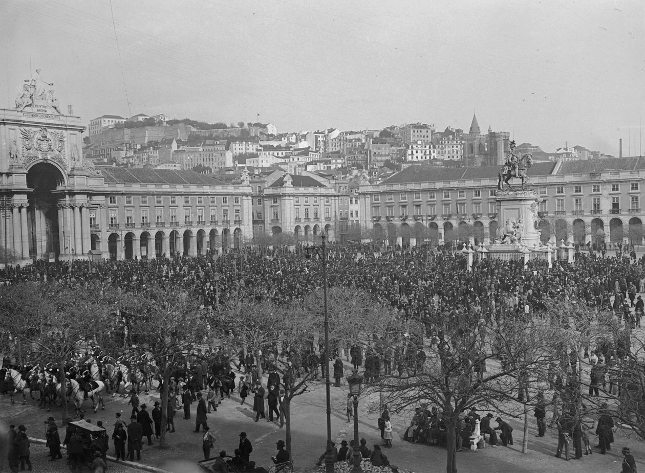 Oslavy vítězství v Praca do Comercio, Lisabon, 1918 od Unbekannt Unbekannt