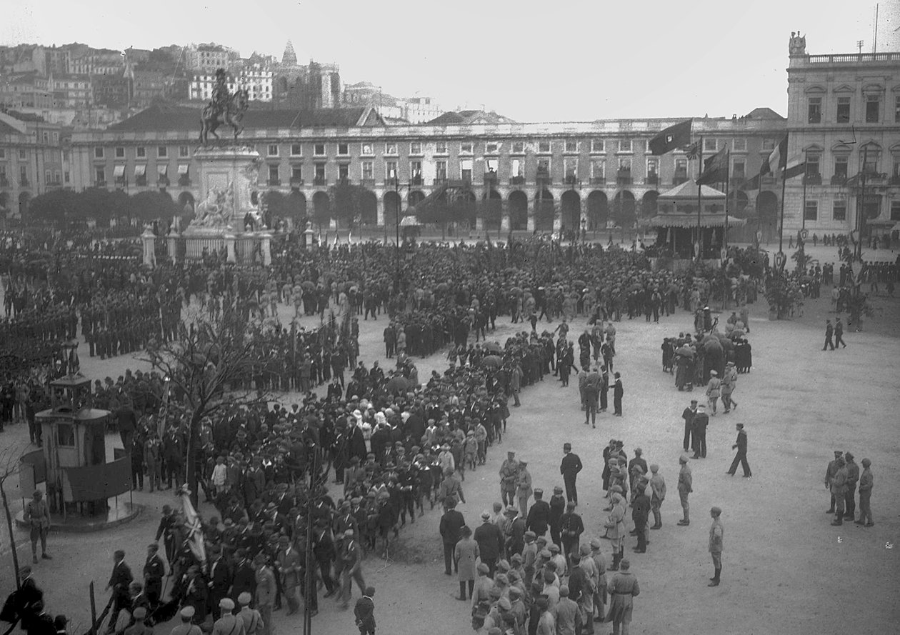 Oslavy vítězství v Praca do Comercio, Lisabon, 1918 od Unbekannt Unbekannt