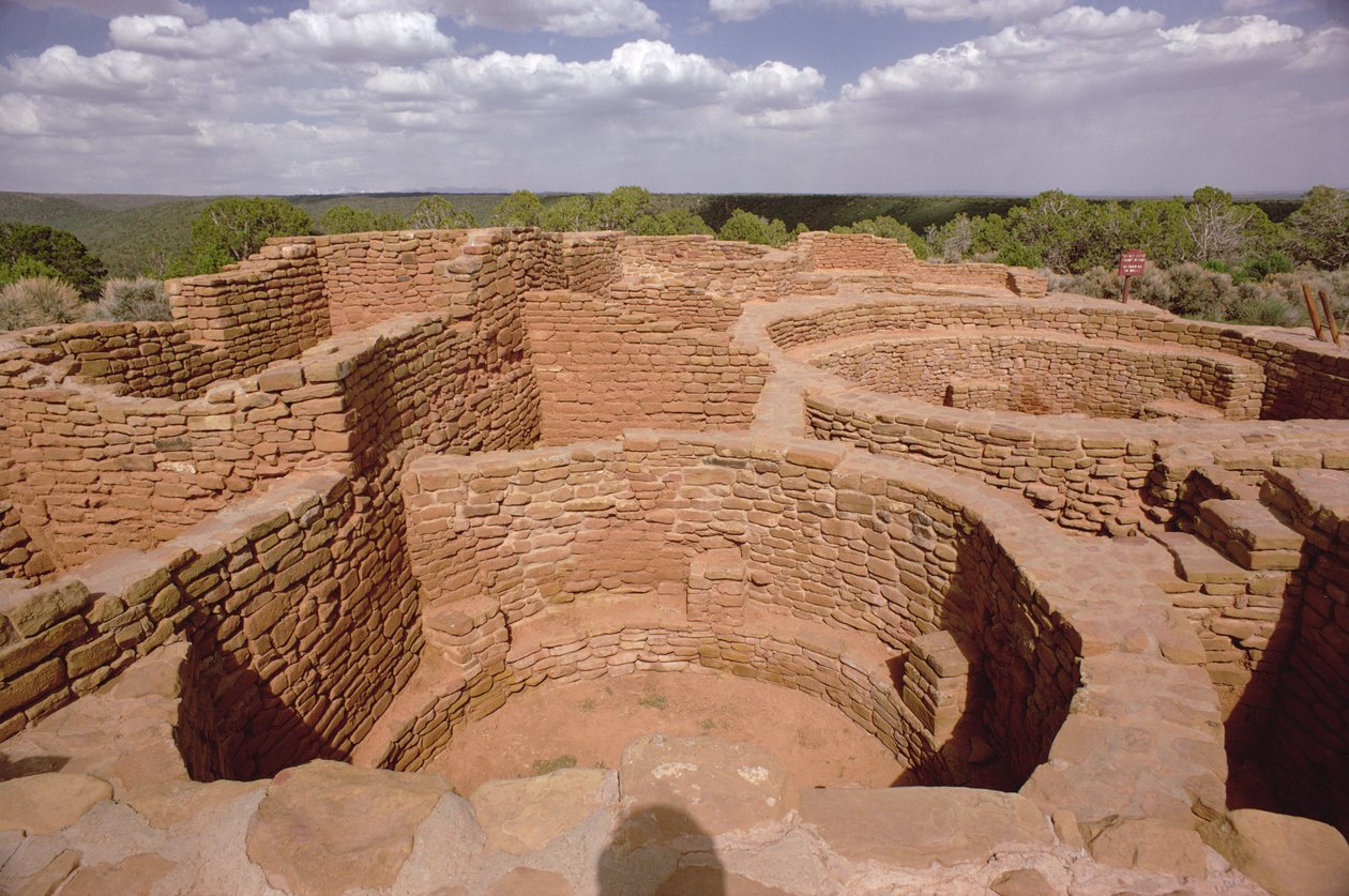 Pohled na Pueblo Indian Kivas, postavený v 11.–14. století (viz také 229299) od Unbekannt Unbekannt