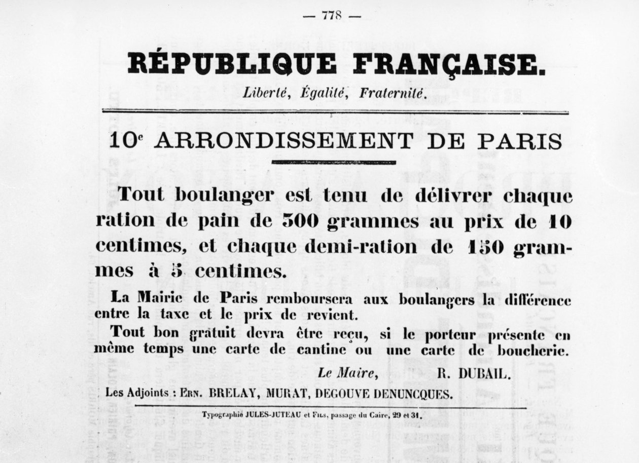 10th Arrondissement de Paris, z francouzských politických plakátů Pařížské komuny, květen 1871 od Unbekannt