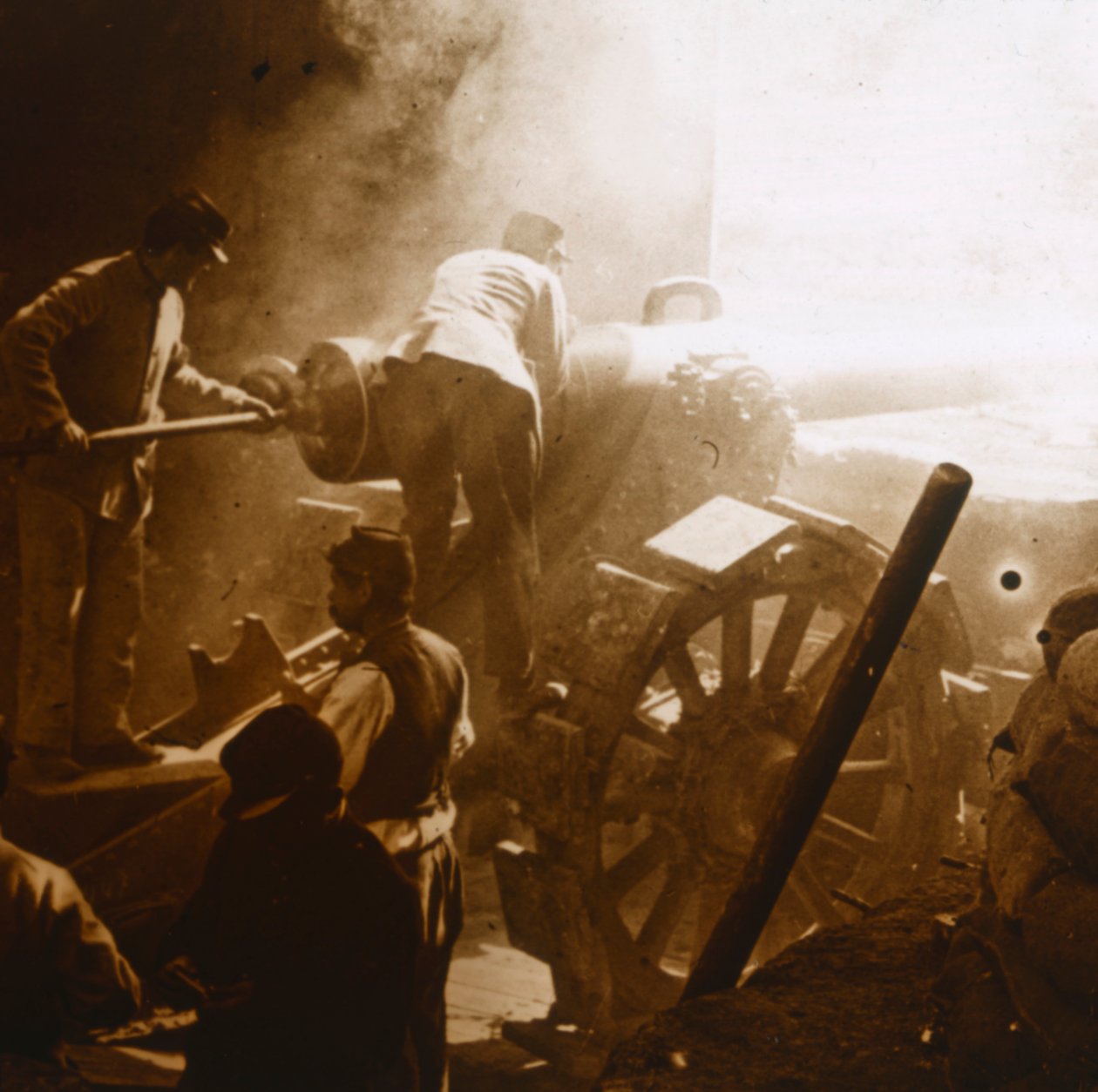 155 dělo v akci, Arras, severní Francie, 1915 od Unbekannt