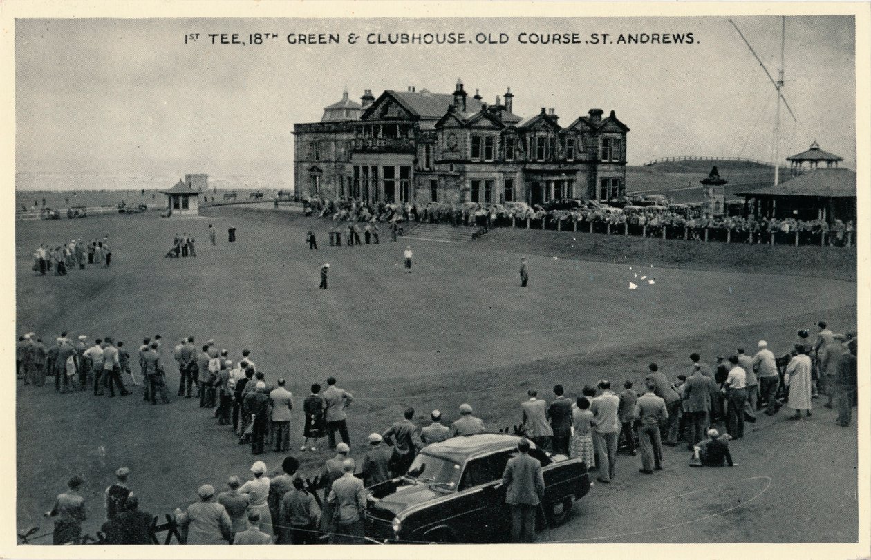 1st Tee, 18th Green & Clubhouse, Old Course, St. Andrews, c1955 od Unbekannt