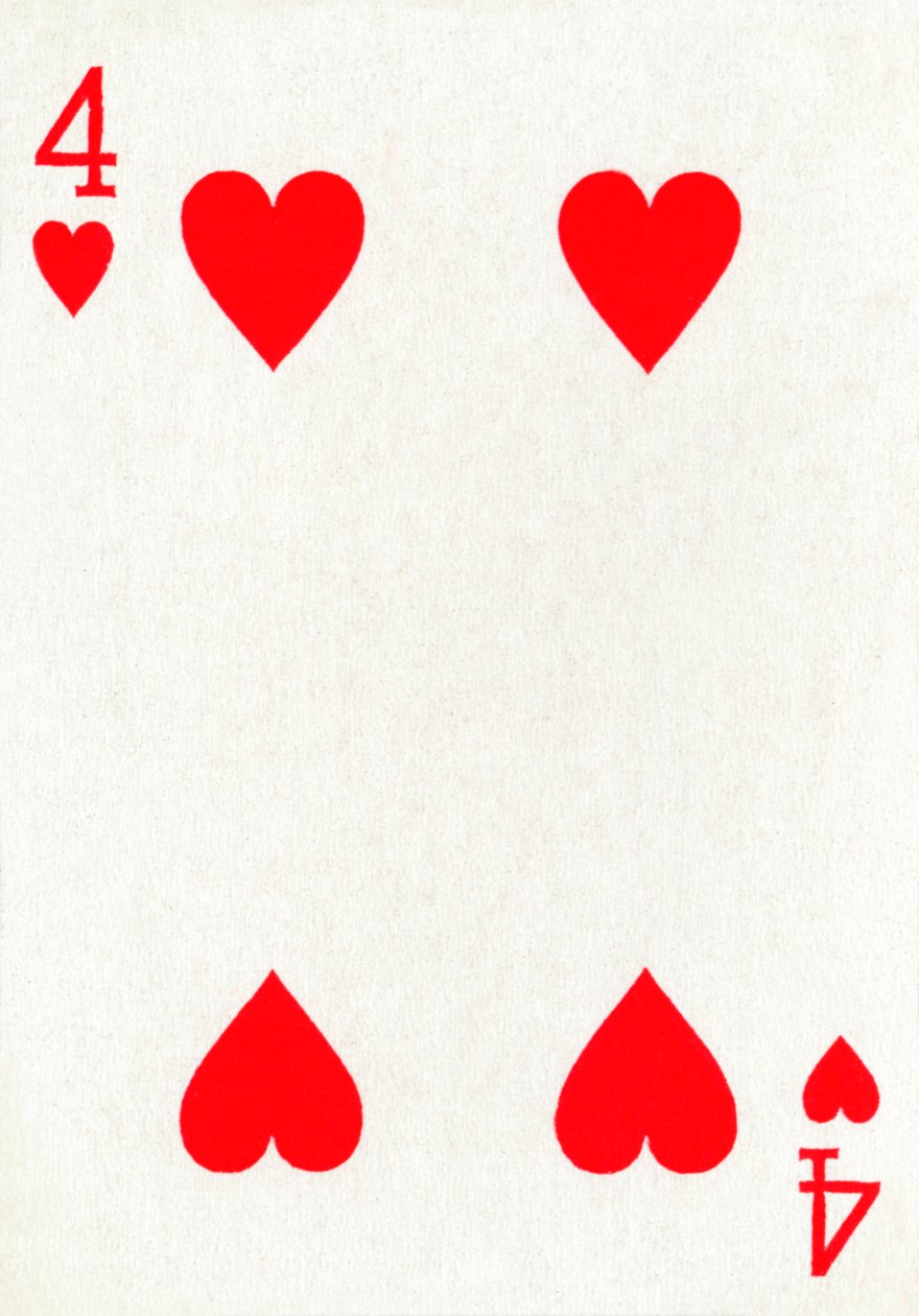 4 of Hearts z balíčku hracích karet Goodall & Son Ltd., c1940 od Unbekannt