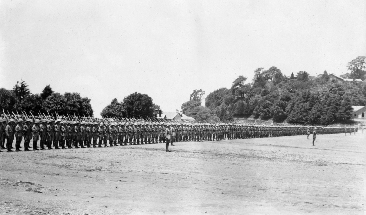 5. prapor pluku East Surrey na přehlídce, Chakrata, 1917 od Unbekannt