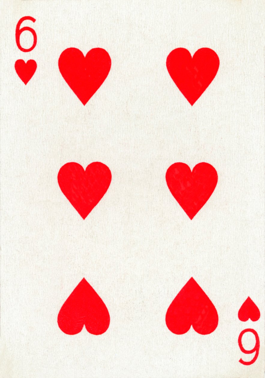 6 of Hearts z balíčku hracích karet Goodall & Son Ltd., c1940 od Unbekannt