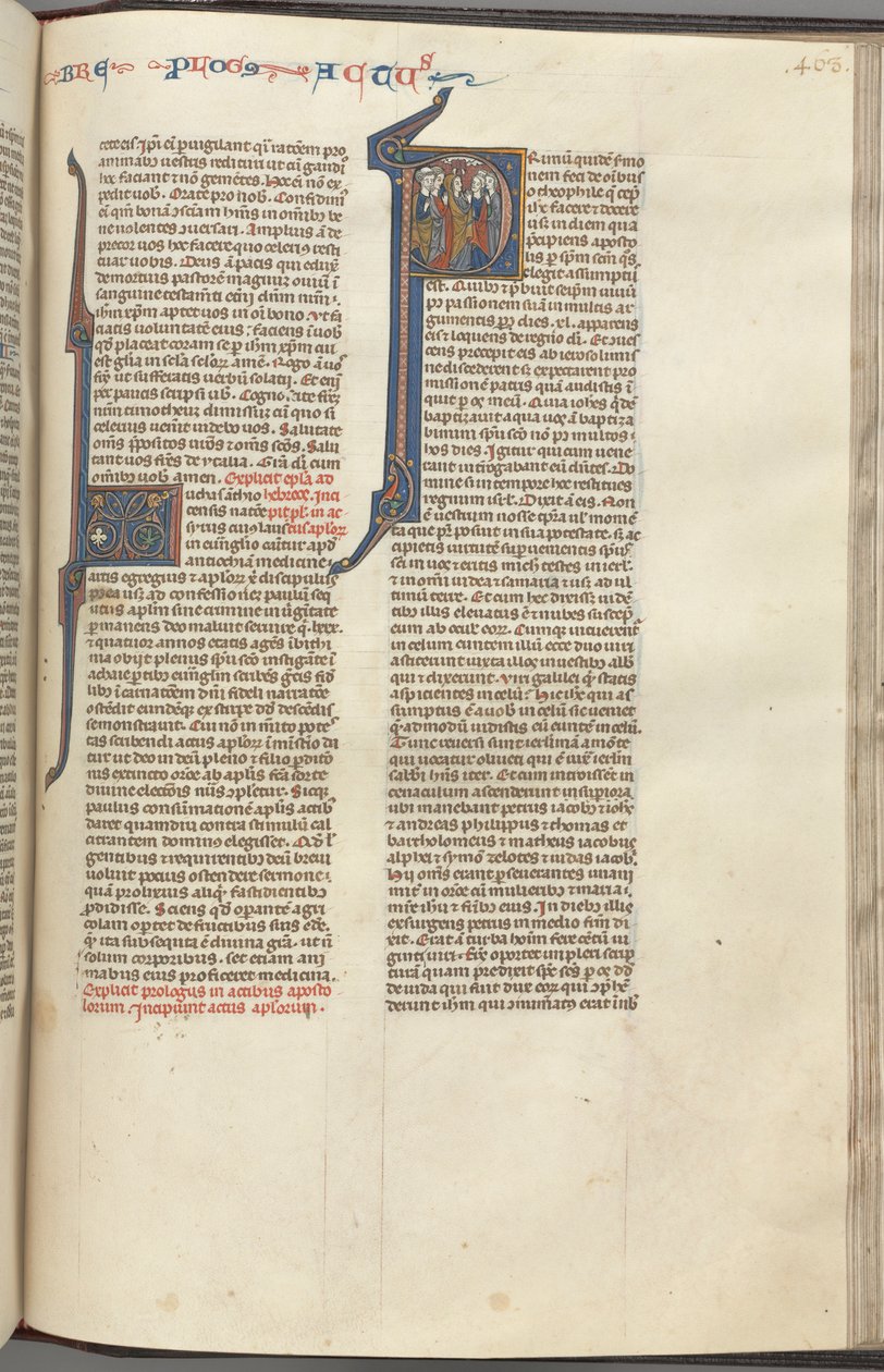 74. Fol. 463r, Skutky, historická iniciála P, Nanebevstoupení, c. 1275-1300. od Unbekannt
