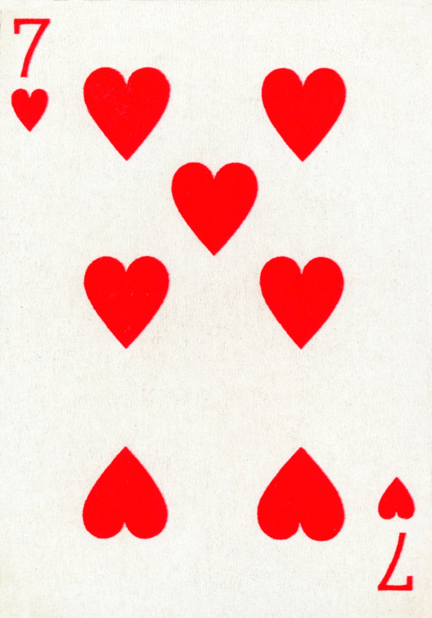 7 of Hearts z balíčku hracích karet Goodall & Son Ltd., c1940 od Unbekannt