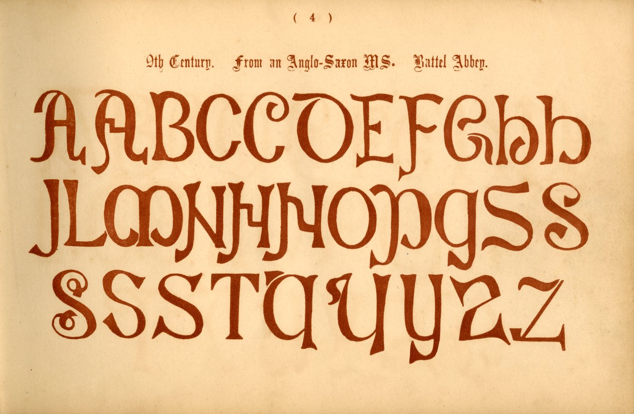 9. století. Z anglosaského čs. Battel Abbey, 1862 od Unbekannt