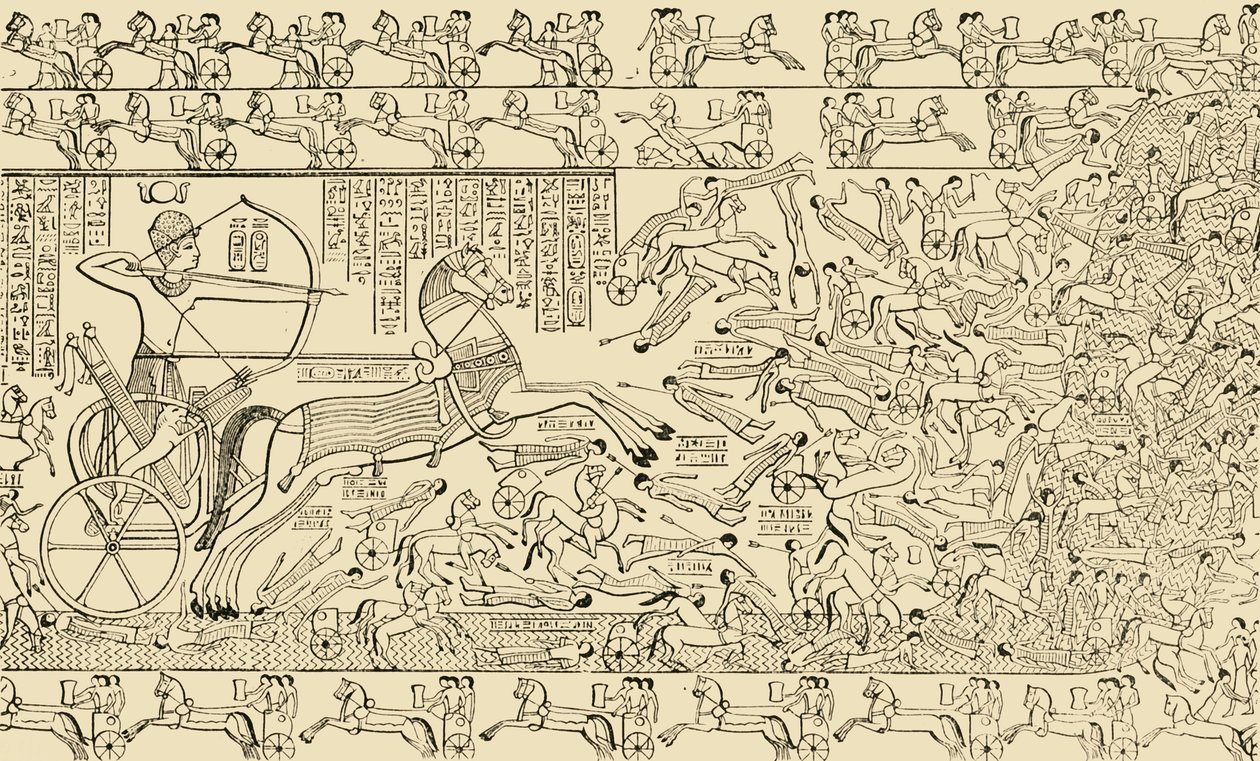 Bitevní scéna z Ramesea v Thébách, 1890. od Unbekannt