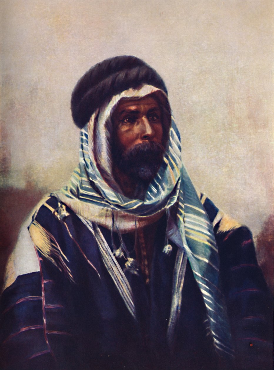 Beduínský šejk v burnuse, 1902 od Unbekannt