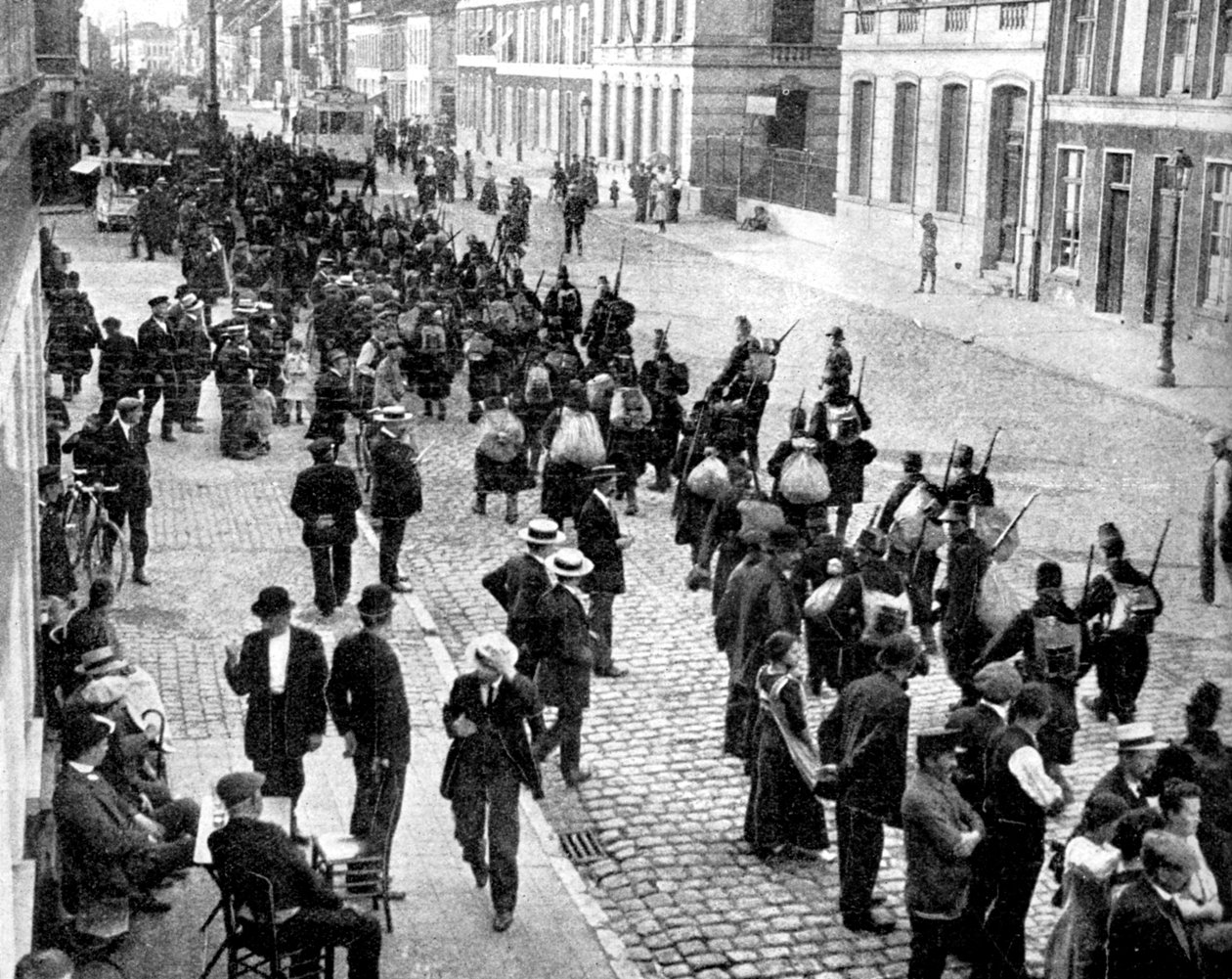 Belgický pluk ustupuje do Antverp, první světová válka, 1914 od Unbekannt