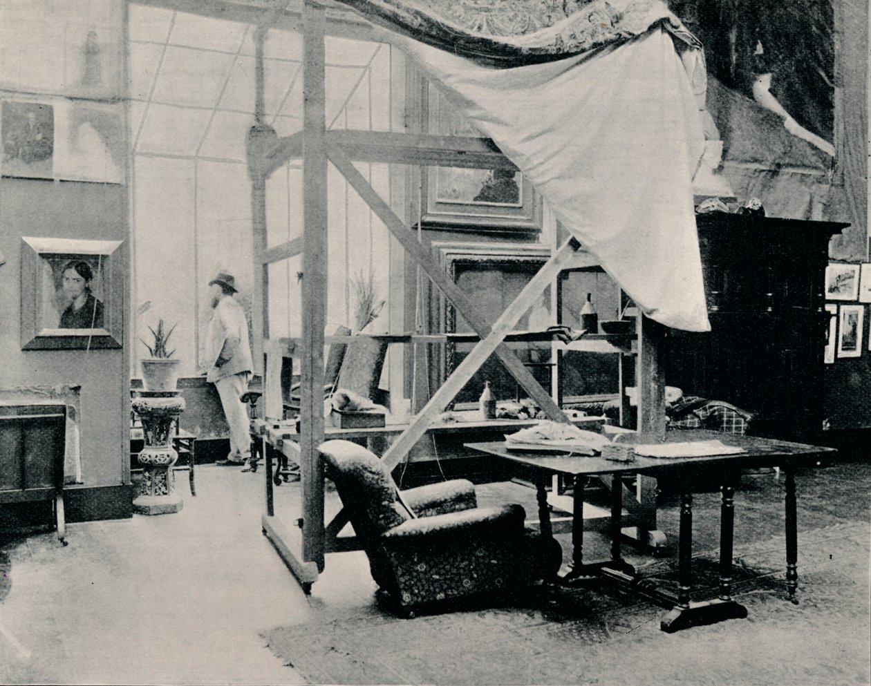 A. Besnard ve svém ateliéru, c1897 od Unbekannt