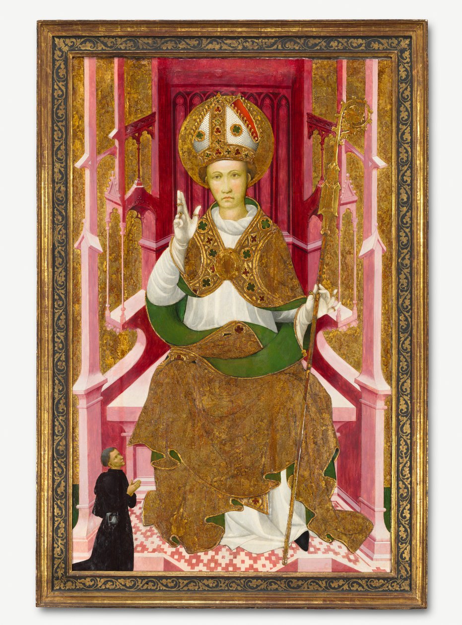 Svatý biskup s dárcem Saint Louis z Toulouse, počátek 15. století. od Unbekannt