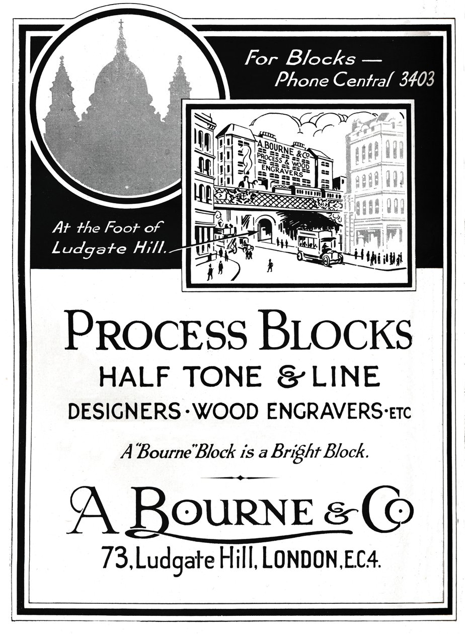 A. Bourne & Co. Advert - Process Blocks, 1919 od Unbekannt