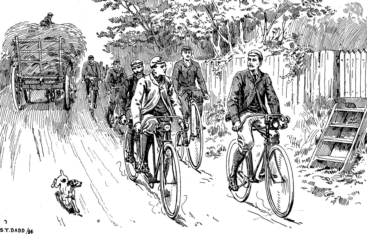 Britský cyklistický klub vyjel na venkovskou projížďku, 1895 od Unbekannt