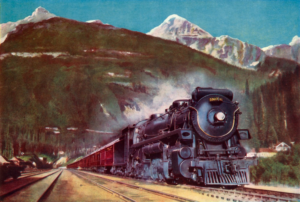 Kanadský pacifický železniční gigant na úpatí Skalistých hor, 1935. od Unbekannt